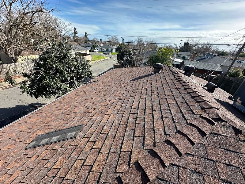 A roof with a lot of shingles on it