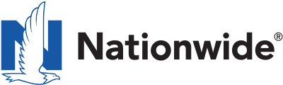 The logo for nationwide is blue and black with a bird on it.