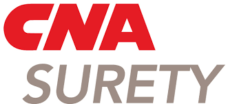 The logo for cna surety is red and gray on a white background.