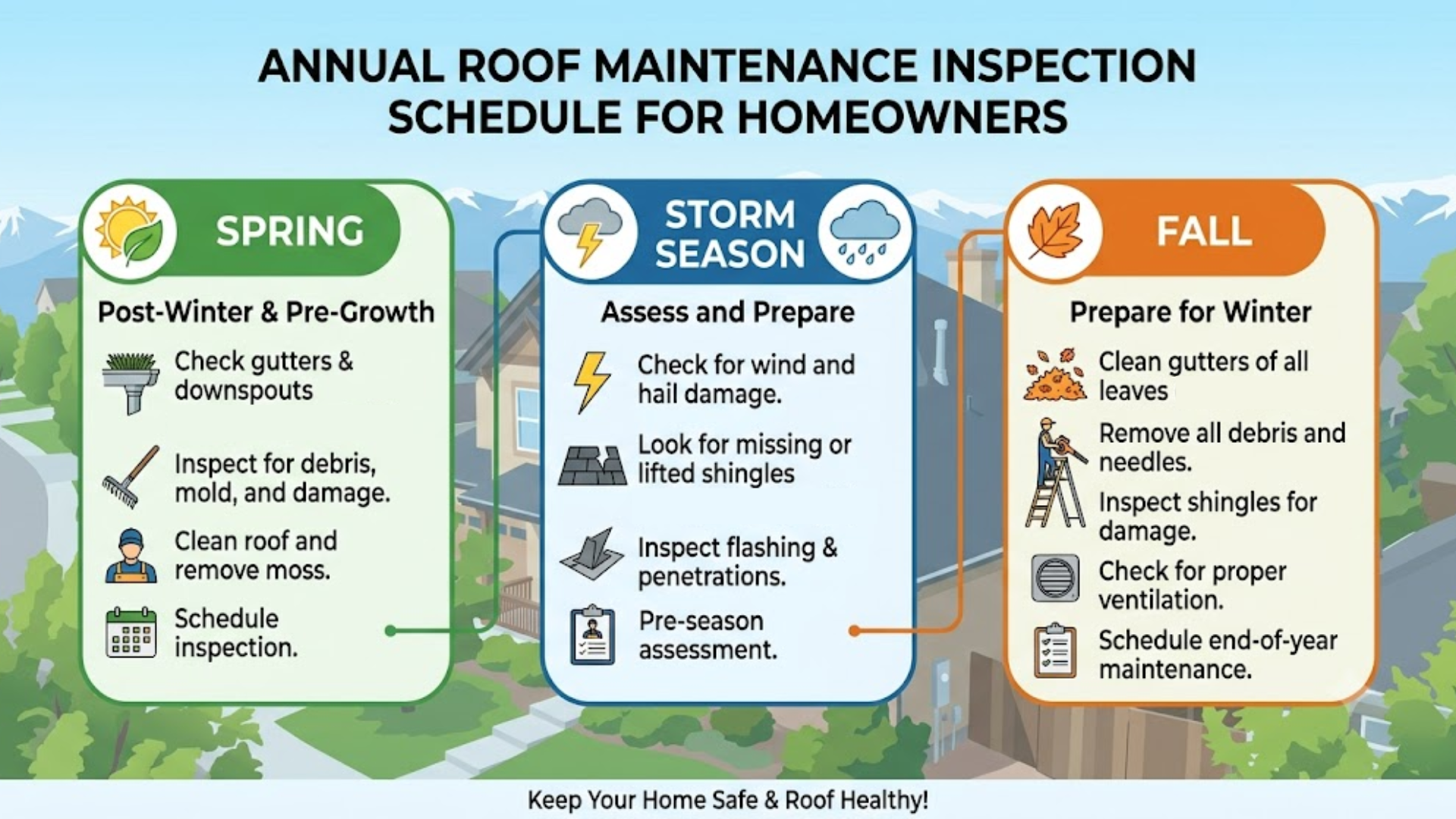 roof maintenance inspection schedule for homeowners