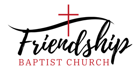 the logo for friendship baptist church has a cross on it .