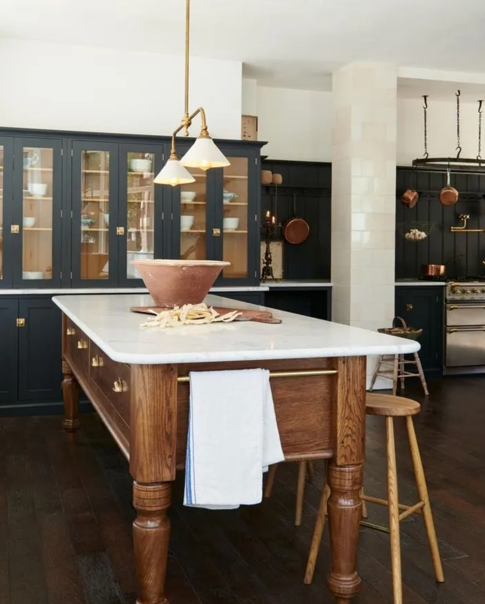 Custom wood kitchen island