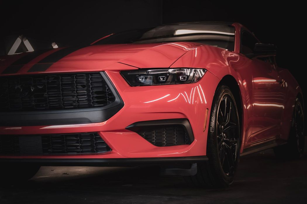 Professional automotive photography shot of a red muscle car – Shine Again Photography Newnan Georgia