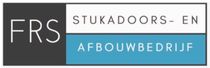 FRS logo with “Stukadoors- en Afbouwbedrijf” in white and blue blocks