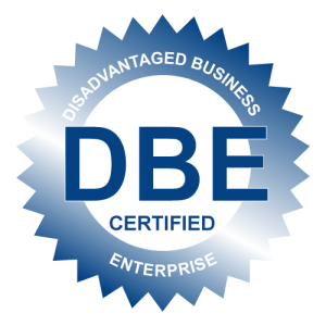 A logo for a disadvantaged business enterprise