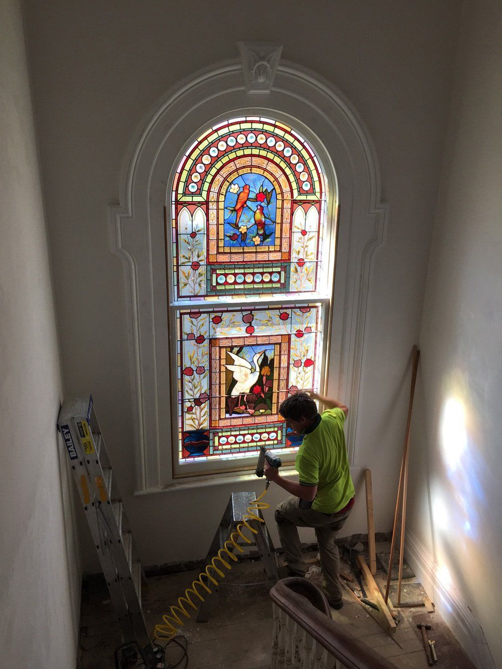 Stained Glass Restoration In Progress — Hughesdale, VIC — Armadale Stained Glass