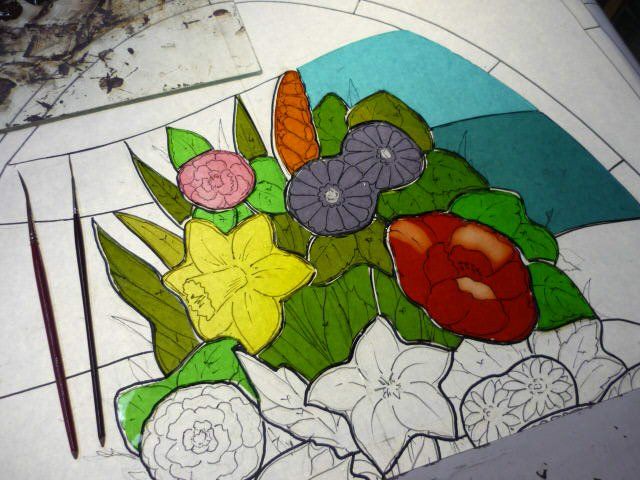 Hand Painting Leadlights on Progress — Hughesdale, VIC — Armadale Stained Glass
