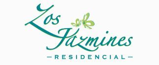 El logo de residencial las jazmines es verde y azul.
