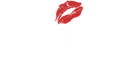 Red lipstick kiss mark on a white background