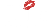 Red lipstick kiss mark on a white background