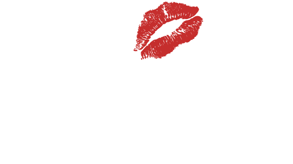 Red lipstick kiss mark on a white background