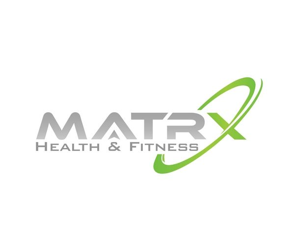 MATRIX Health & Fitness logo in gray and green on a white background.