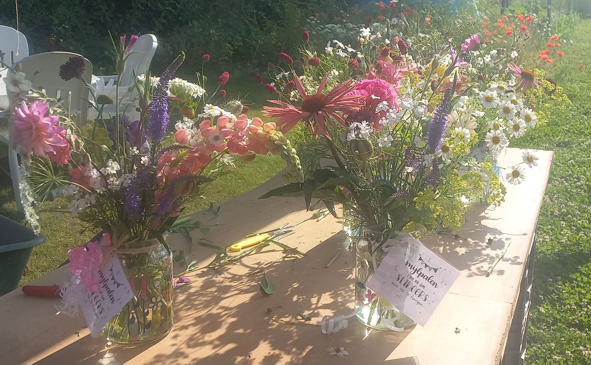 Plukbloemen voor een verjaardag