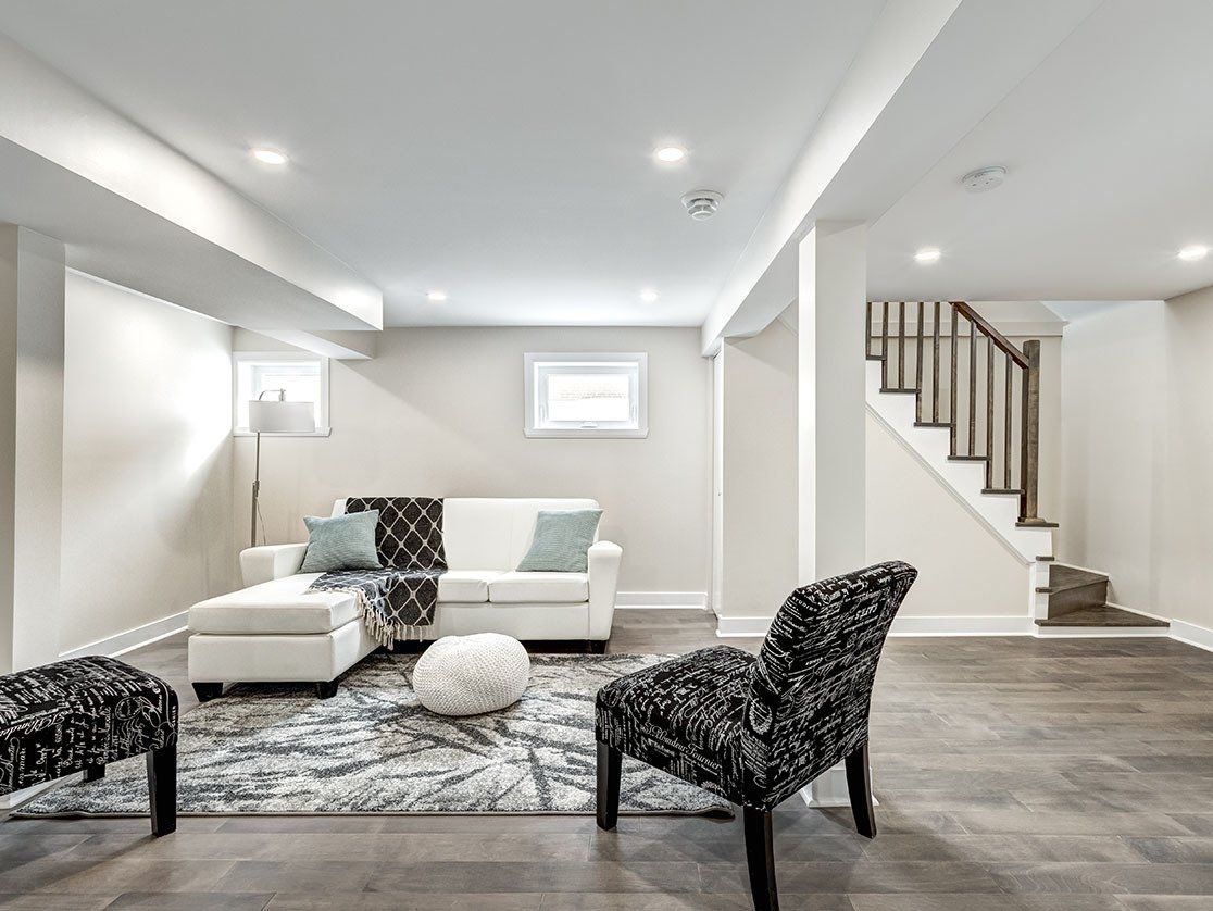 image of a basement finishing project in Akron, Ohio