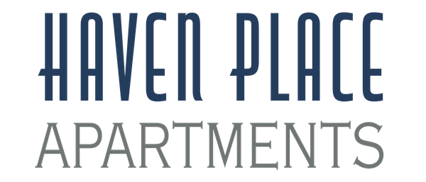 Haven Place Apartments logo with navy and gray text on a white background