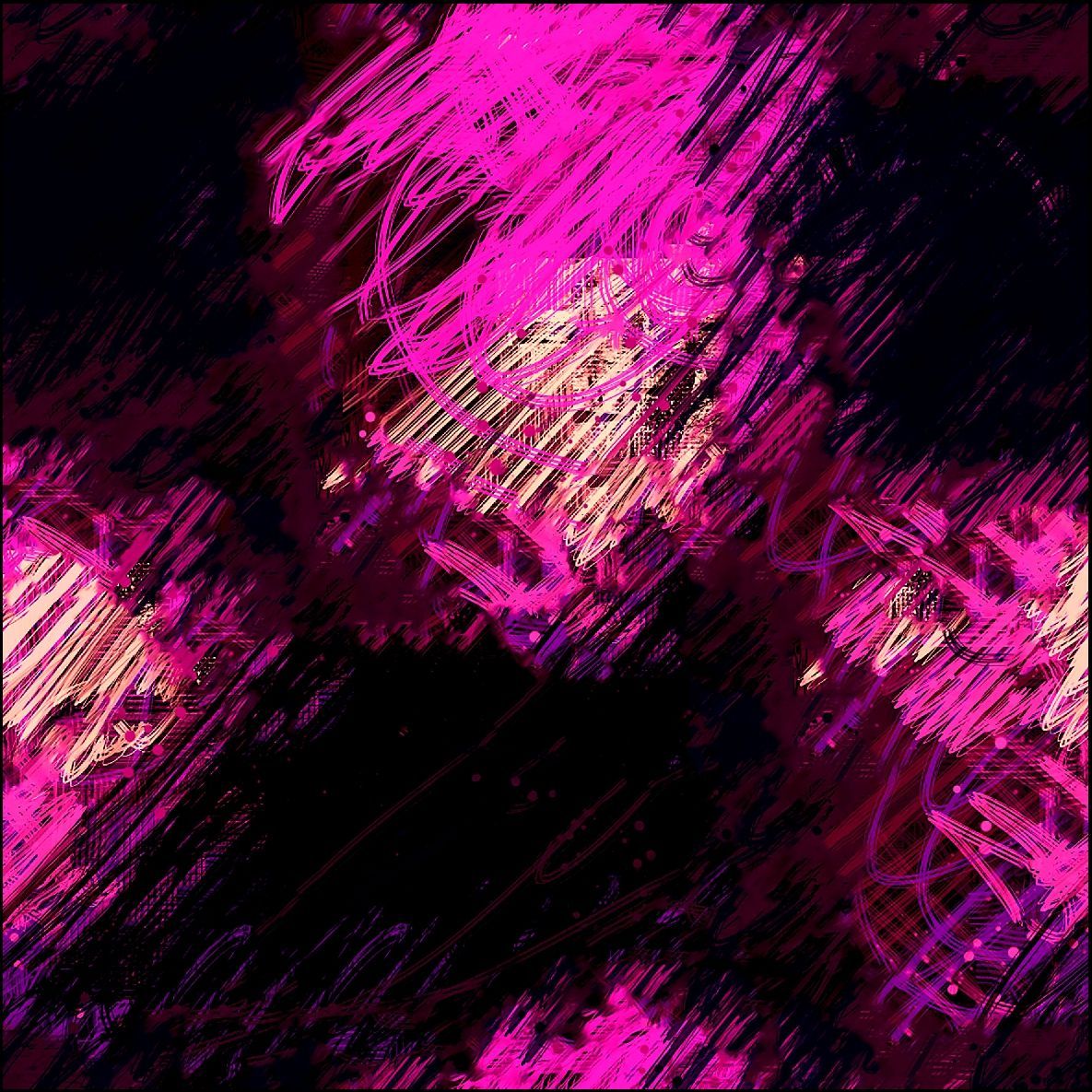 Patrón abstracto garabateado en rosa y negro.