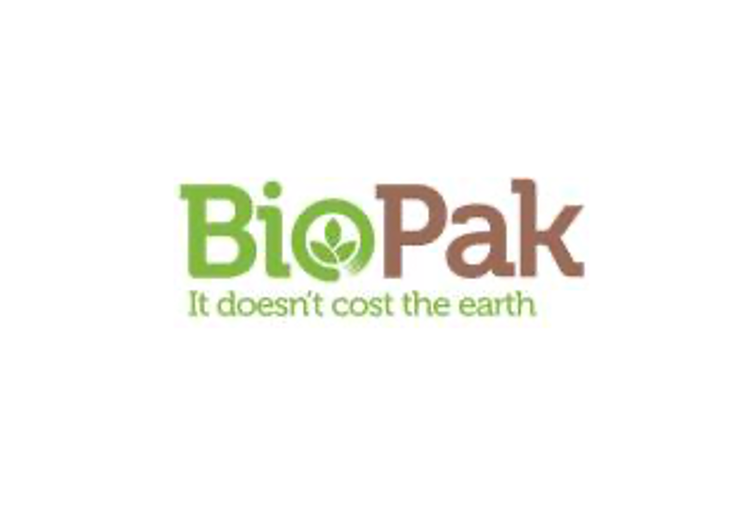 BioPak green and brown logo with the tagline “It doesn’t cost the earth”