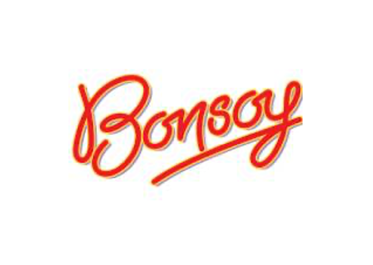 Red cursive “Bonsay” logo on a white background
