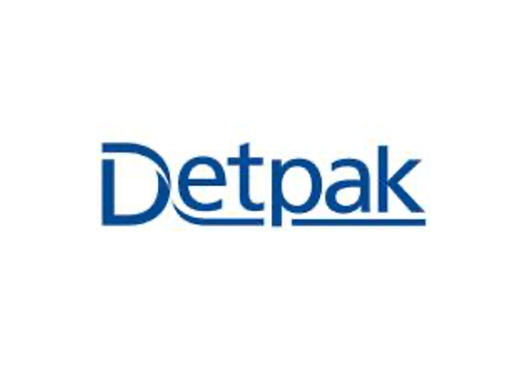 Detpak blue wordmark logo on a white background