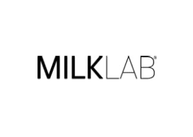 MILKLAB logo in black and gray on a white background