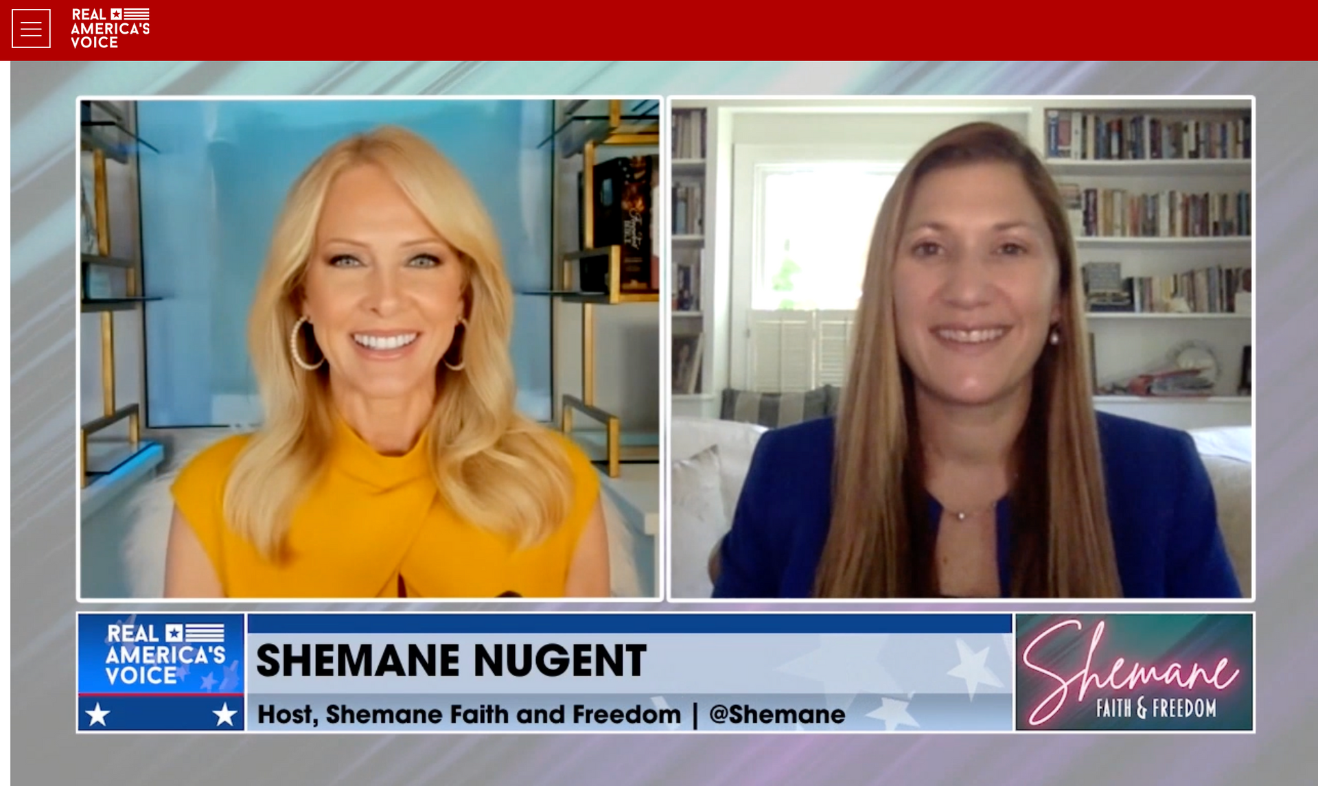 Non Profit: Two women are sitting next to each other on a television screen.
