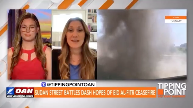 Non Profit: Two women are talking on a tv show called tipping point