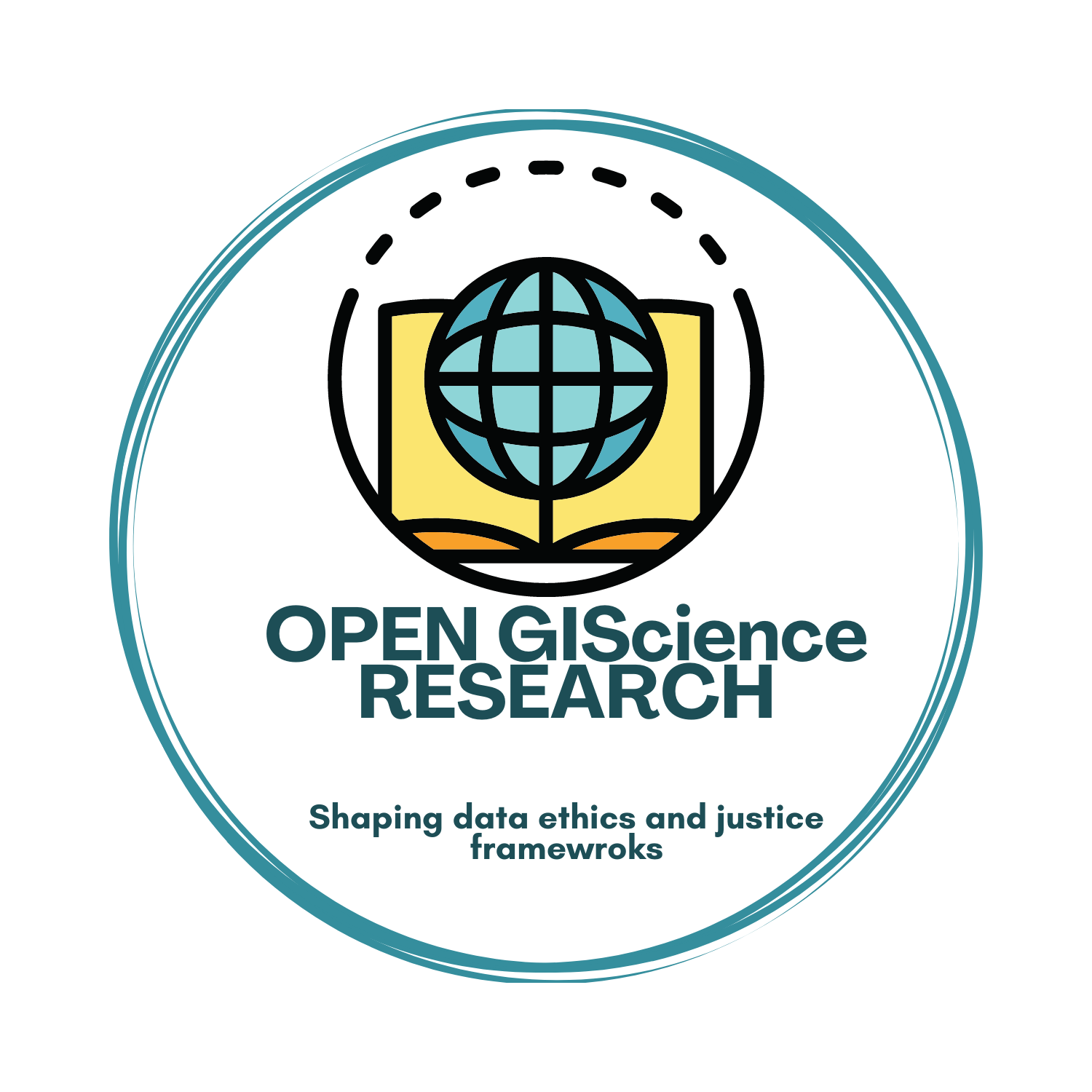 Logo: Globe inside an open book, with 
