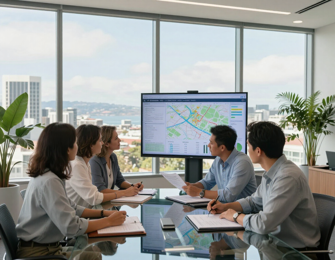 Bay Area property management team reviewing market data