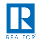 Blue REALTOR logo with a white stylized house and the word “REALTOR” below.