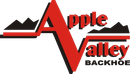 Apple Valley Backhoe logo with red stylized A and black mountain silhouette
