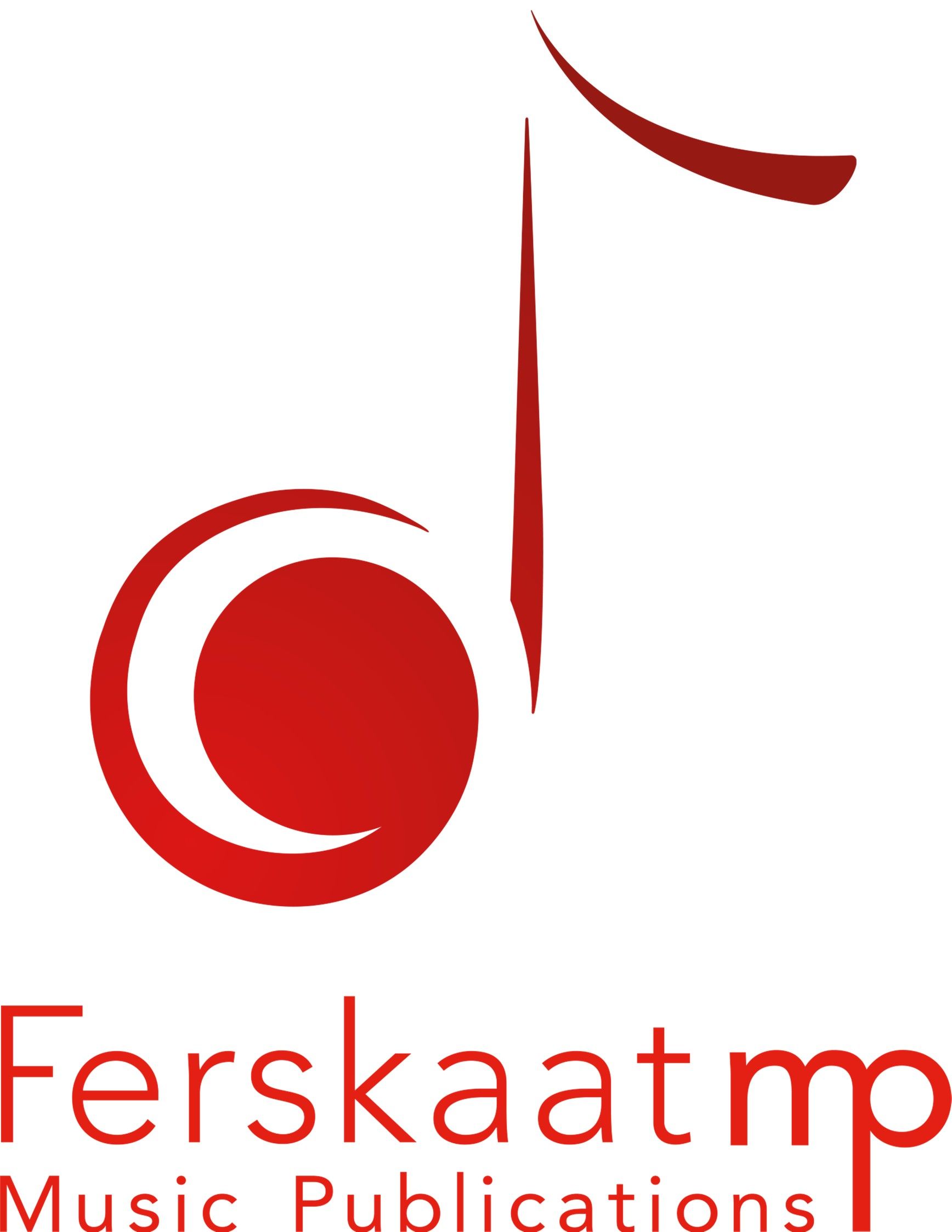 Rood logo in de vorm van een muzieknoot met daaronder de tekst