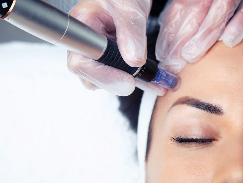 microneedling pen being used on a client at the Coventry skin clinic