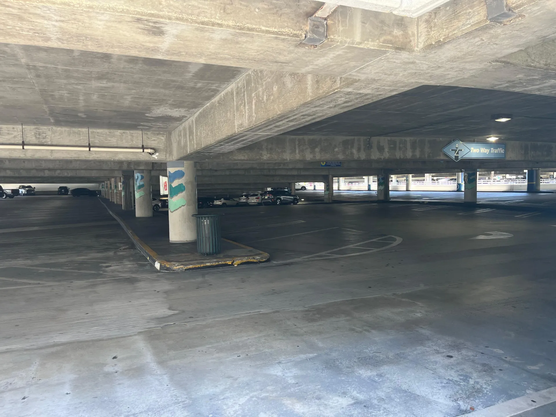 Parking spaces inside the Bayside garage in Downtown Miami