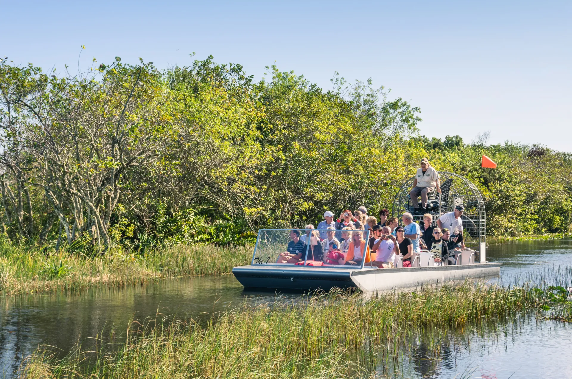 Guests enjoying Everglades airboat rides through the Florida Everglades wetlands