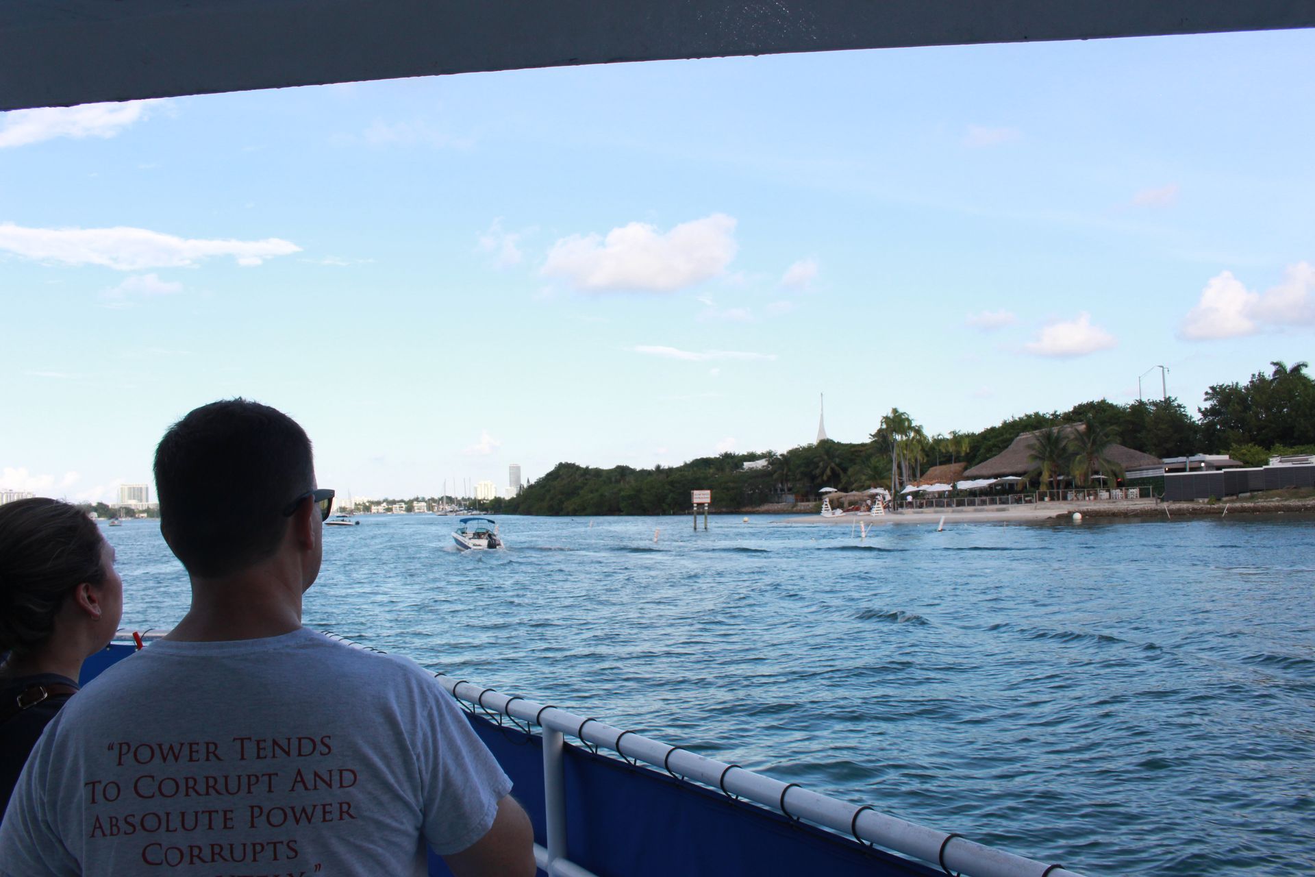 Passengers looking at the Mansions