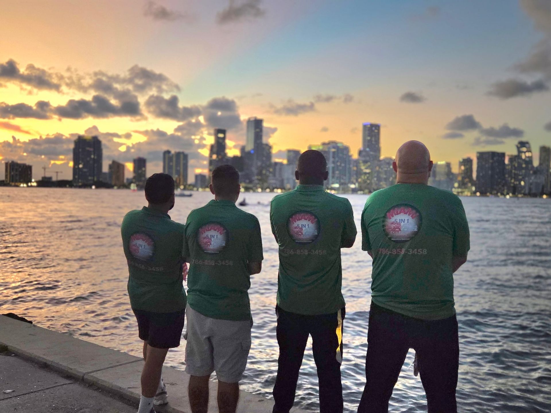 The Miami Sightseeing Team looking a the Miami Skyline