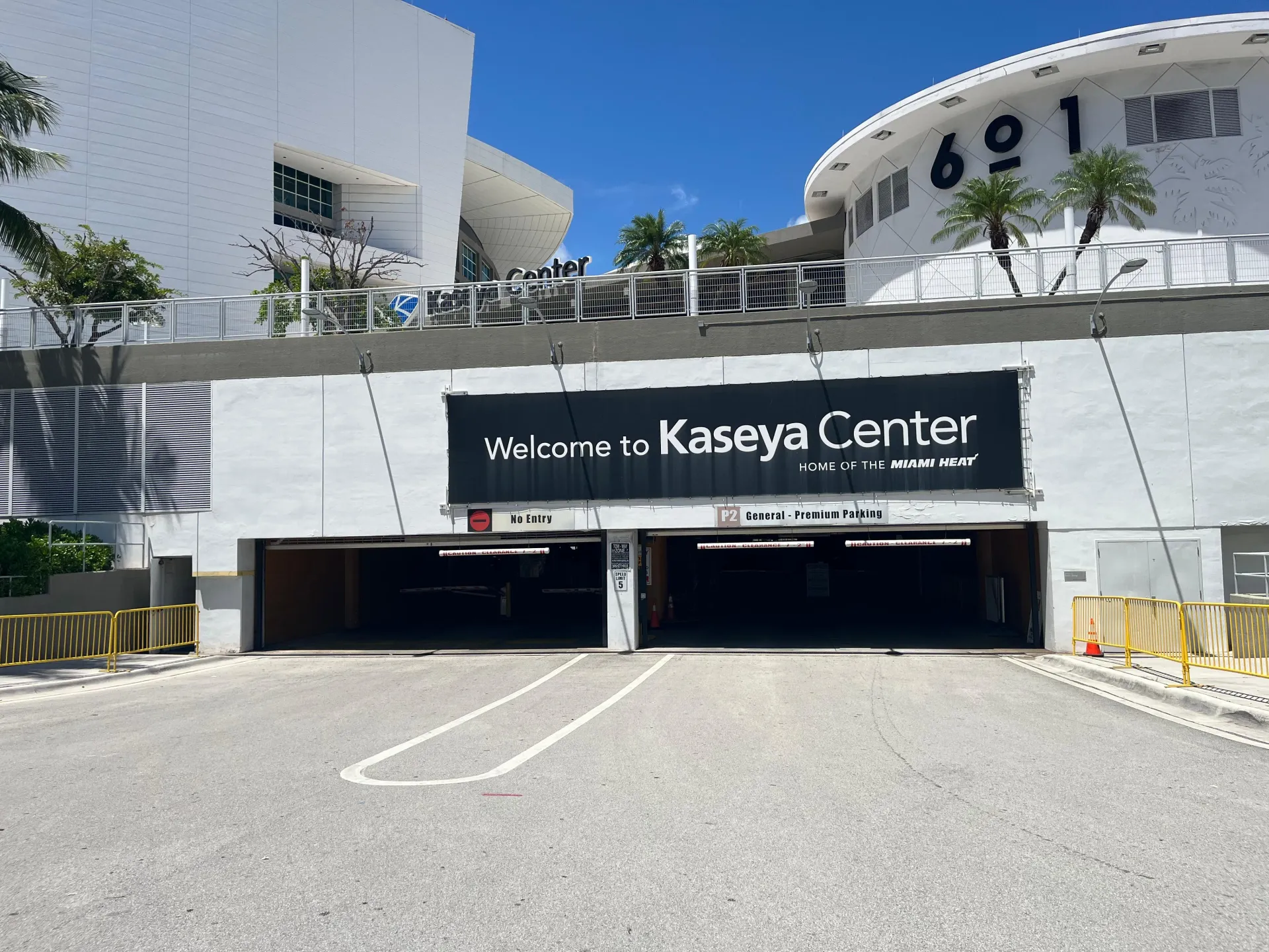 Kaseya Center parking entrance near Bayside Marketplace in Downtown Miami