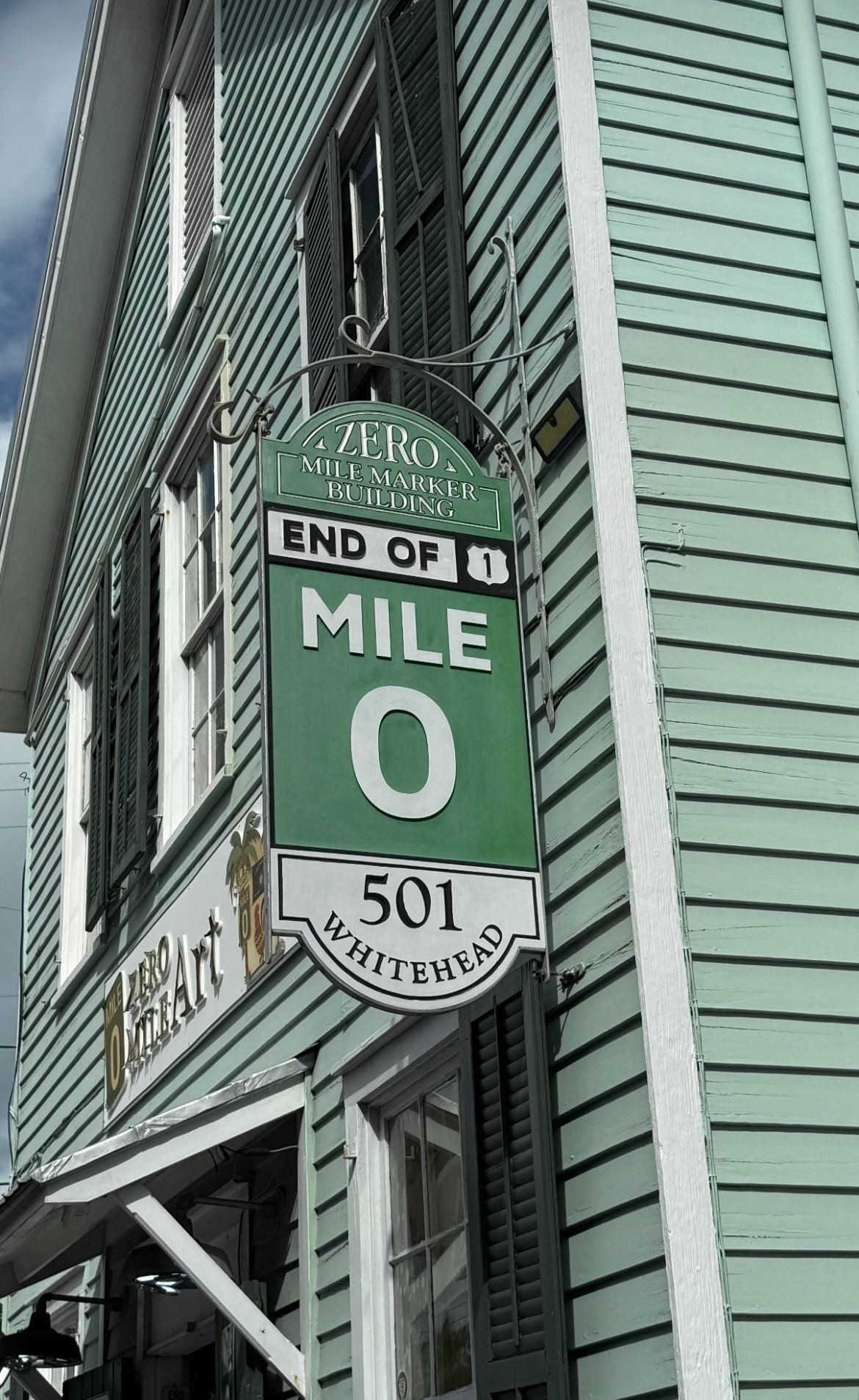Famous Mile 0 marker at the end of U.S. Route 1 in Key West, Florida