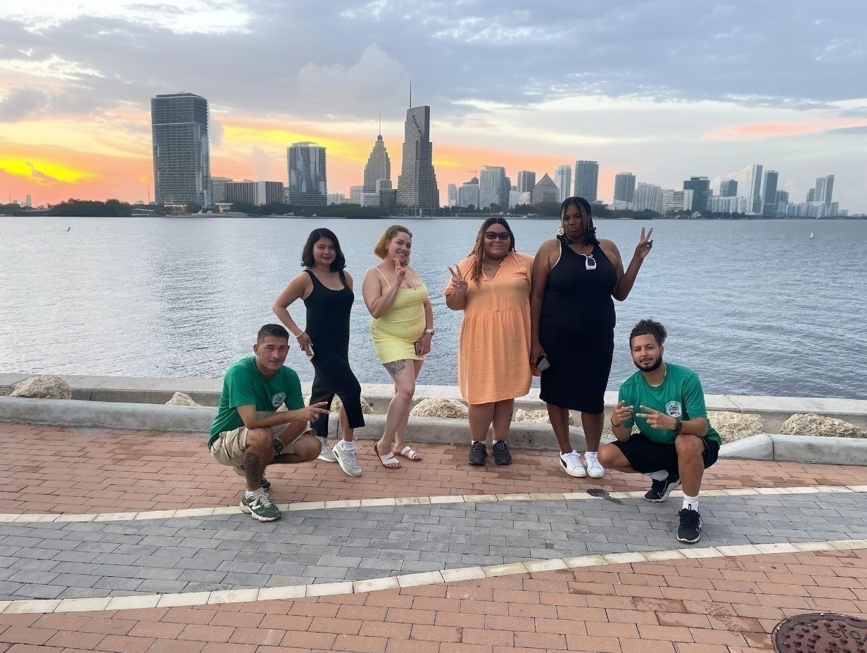 Guest on the secret skyline bus tour in Miami secret photo spot