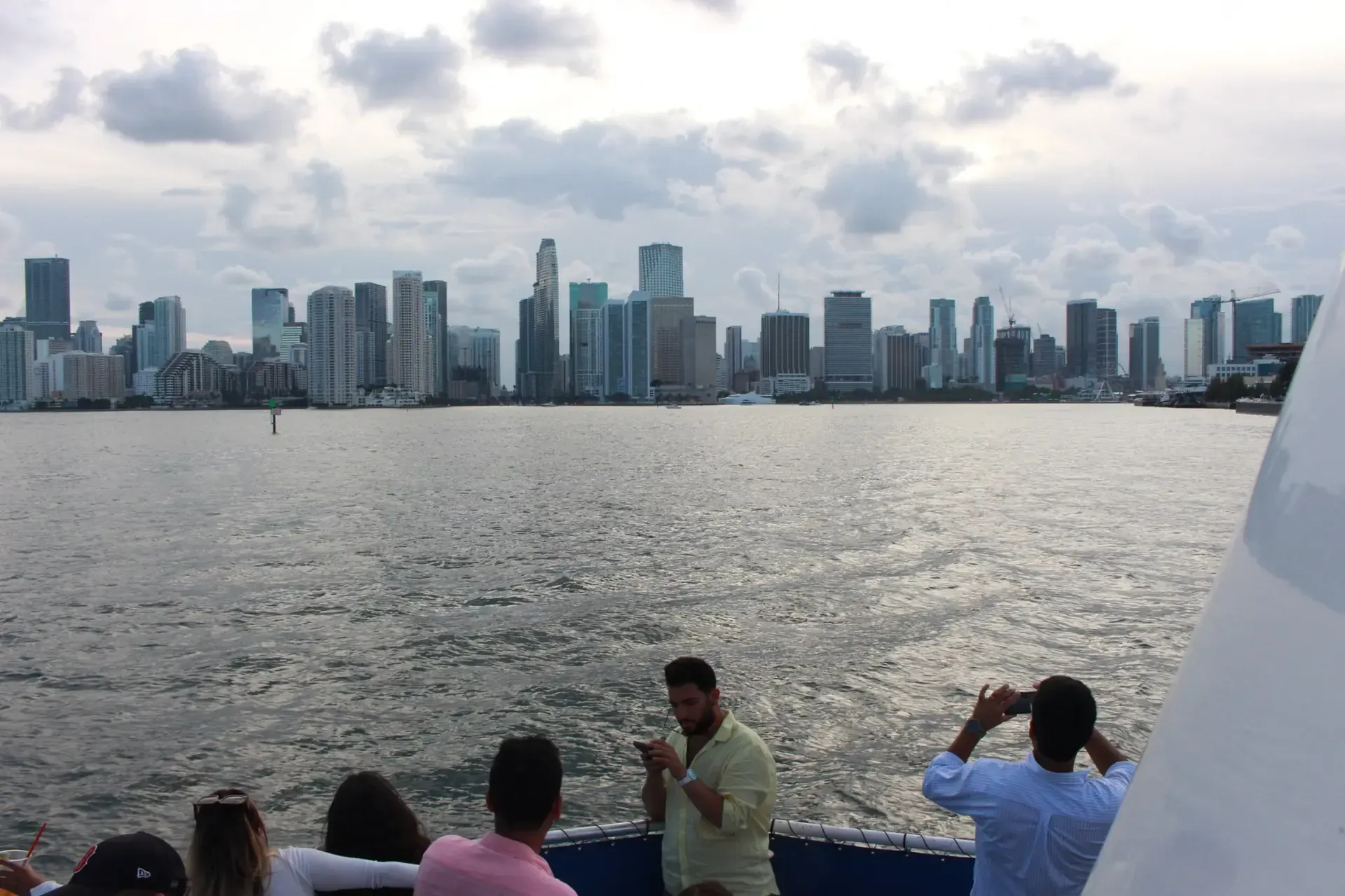 Miami skyline view from a boat on Biscayne Bay during a 2-day Miami weekend itinerary