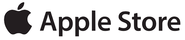 The apple store logo is black and white on a white background.