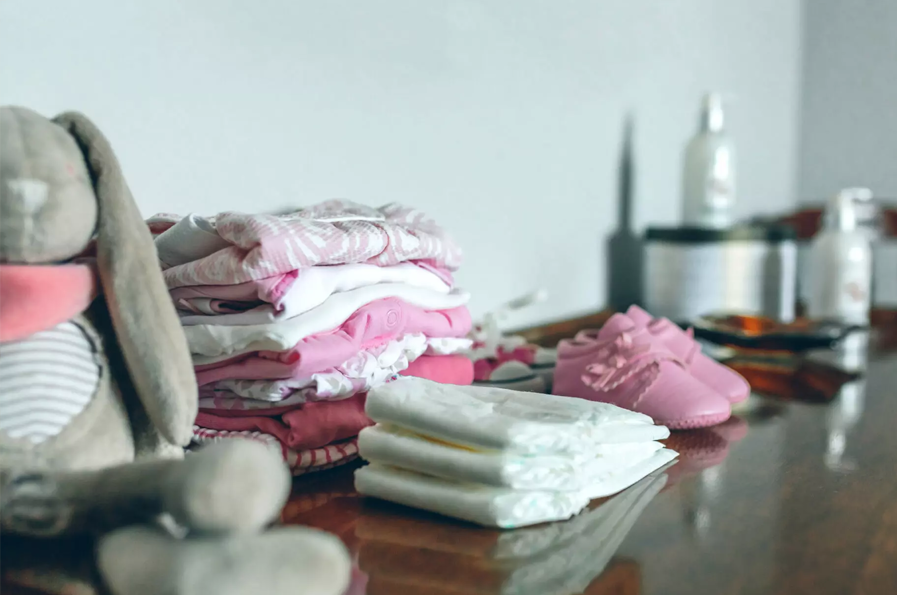 Baby diapers and clothes