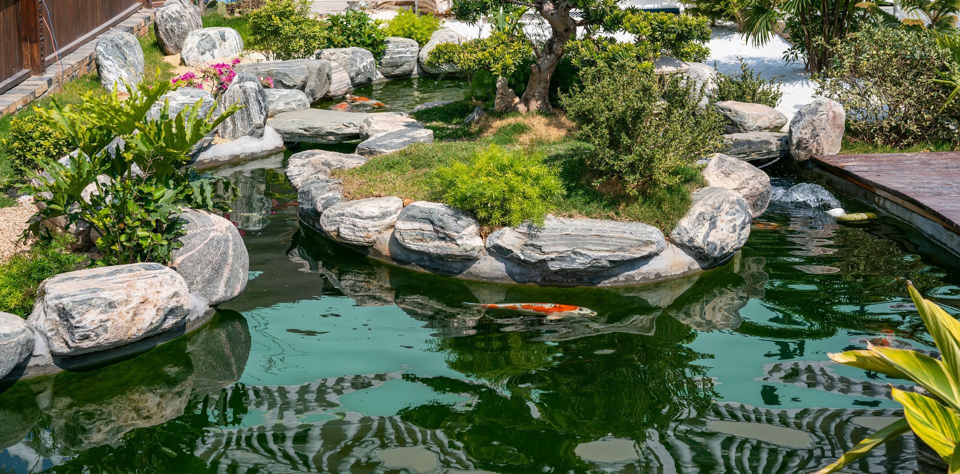 Teich und Filterbau