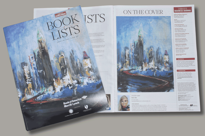 A painting for the cover design of the Book of Lists Celebration sponsored by the Charlotte Business Journal