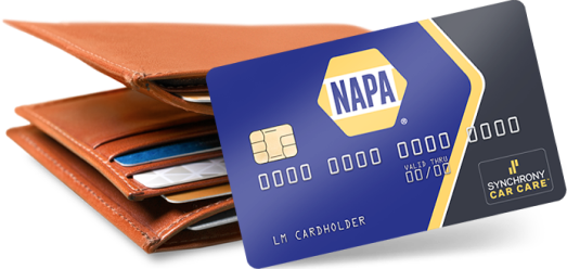 NAPA Card in front of wallet for Financing | Finger Lakes Automotive & Marine