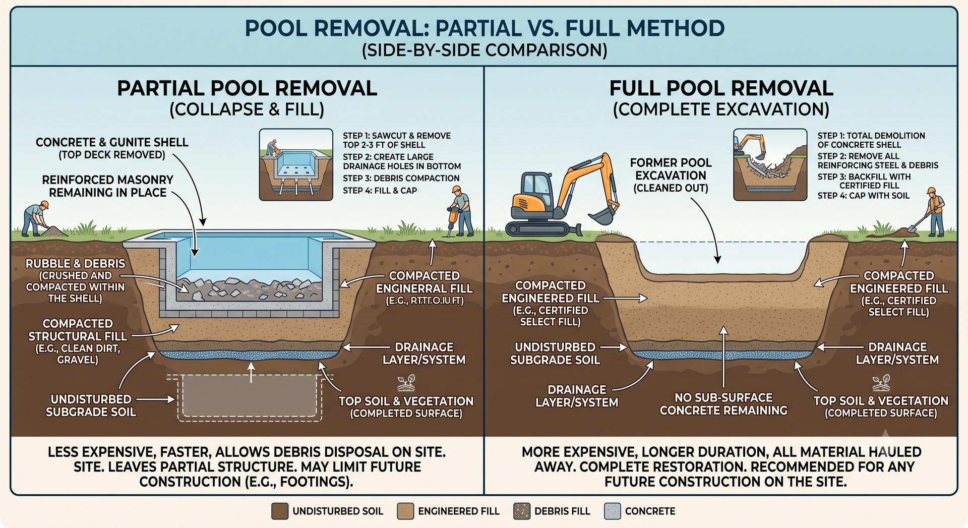 partial pool removal versus full pool removal