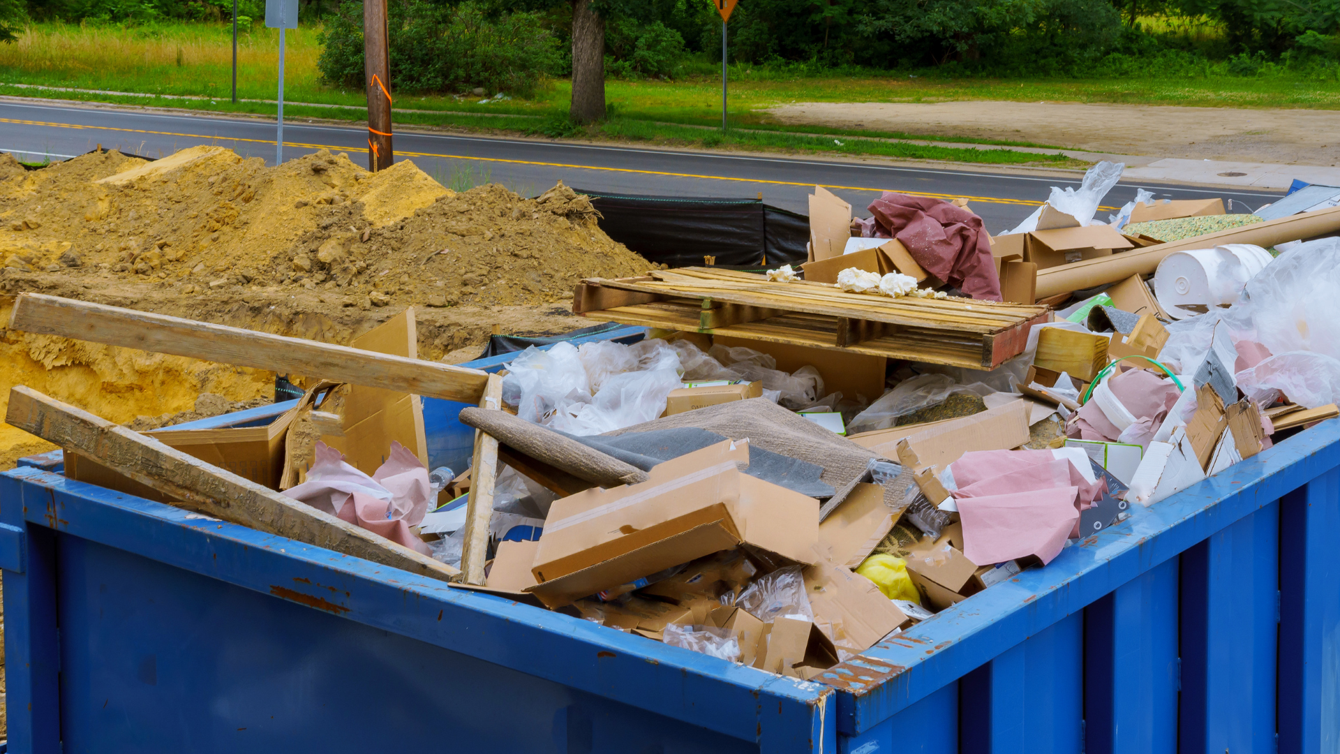 demolition recycling concrete debris from pool demolition