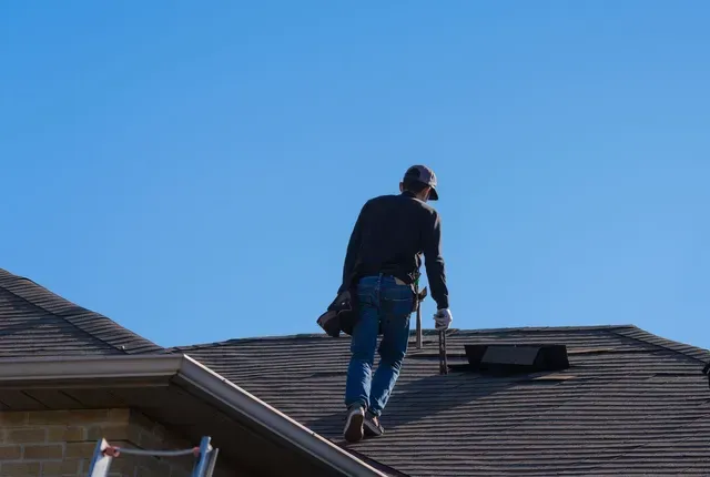 An image showcasing the installation process of a gutter guard system.
