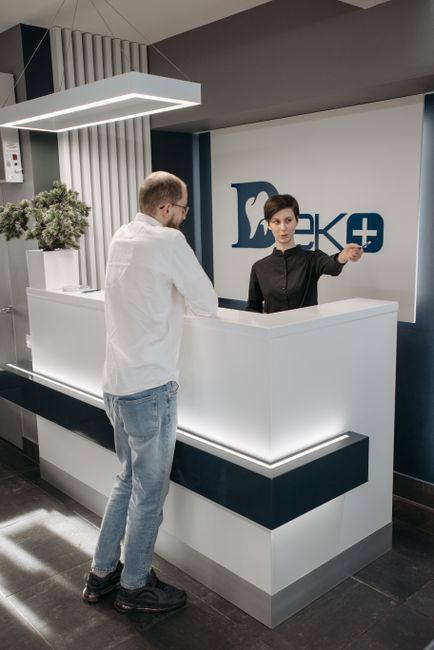 Orthodontic consultation desk where a written treatment estimate is reviewed
