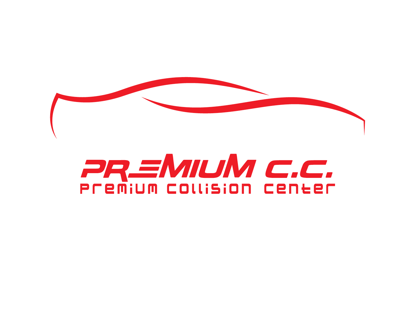 The logo for premium c.c. premium collision center